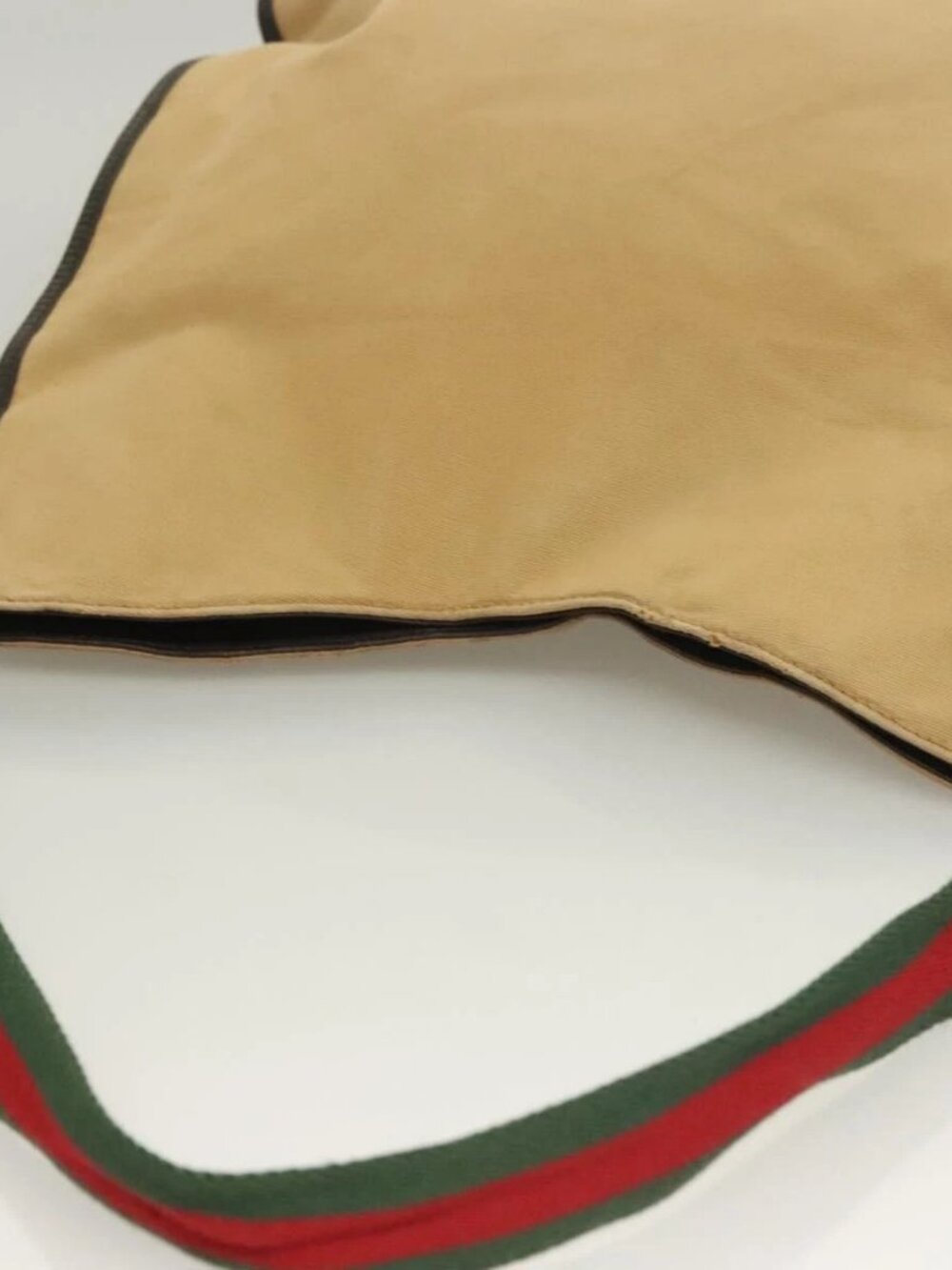 GUCCI Web Sherry Line Shoulder Bag Canvas Beige Silver Red 001 4306 Auth hk2865 - Picture 7 of 16